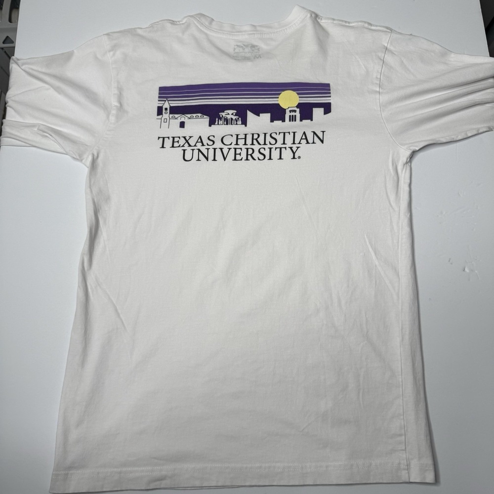TCU UScape Long Sleeve Shirt Women sz M White Horned Frogs‎ Minimalist Style